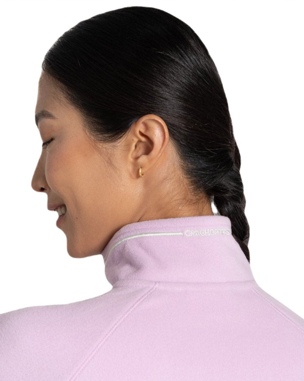 Orchid Coloured Craghoppers Womens Miska Half-Zip Fleece On A White Background