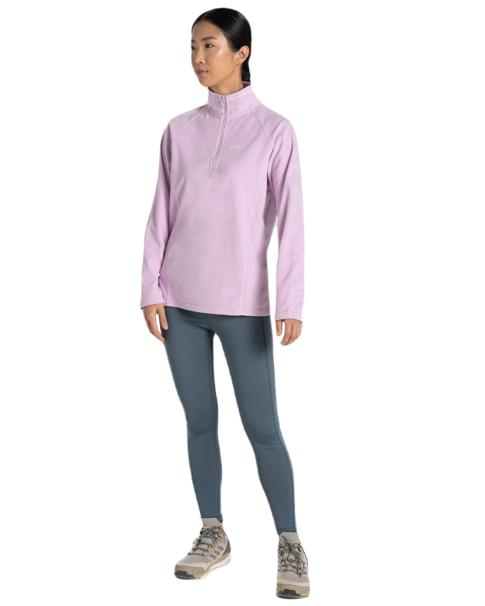 Orchid Coloured Craghoppers Womens Miska Half-Zip Fleece On A White Background