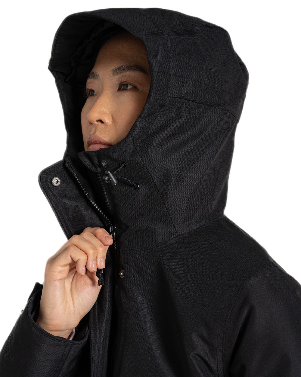 Black Coloured Craghoppers Womens CO2 Renu Sally Waterproof Jacket on White Background