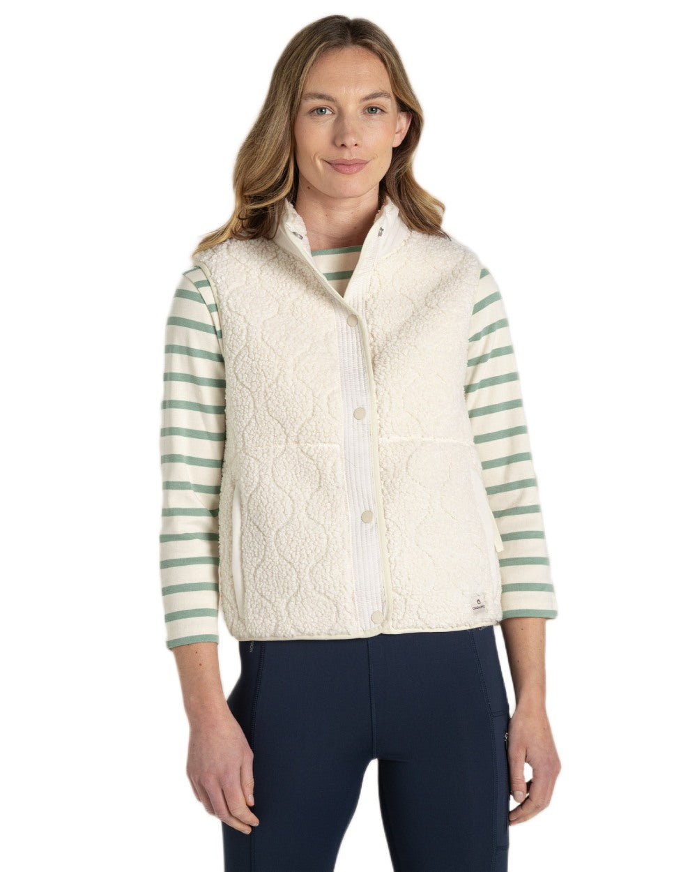 Ecru Coloured Craghoppers Womens Dinas Vest on White Background
