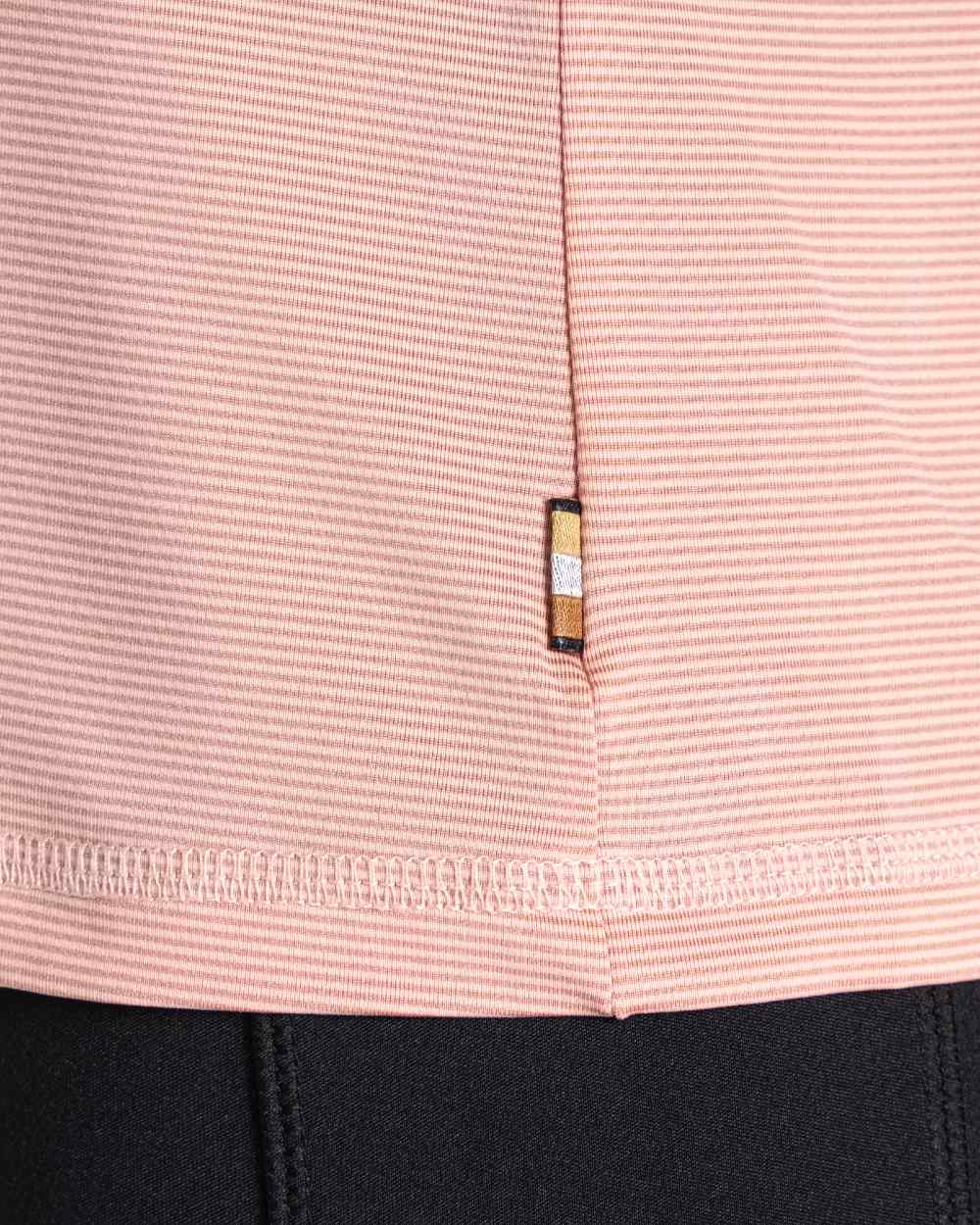 Pink Peach Coloured Craghoppers Womens Ellie Short Sleeved T-Shirt on White Background