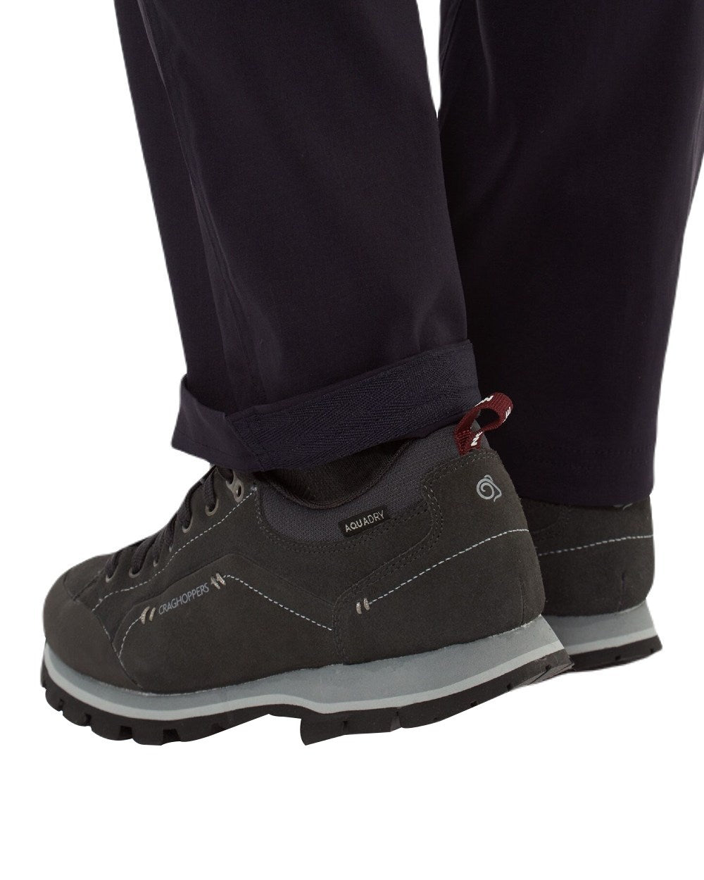 Dark Navy Coloured Craghoppers Womens Kiwi Pro II Convertible Trousers On A White Background