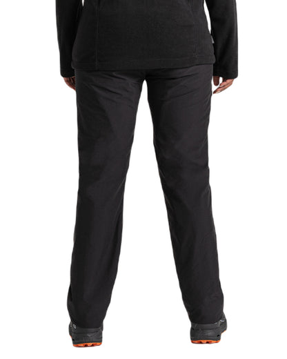 Black Coloured Craghoppers Womens Kiwi Pro II Waterproof Trousers On A White Background