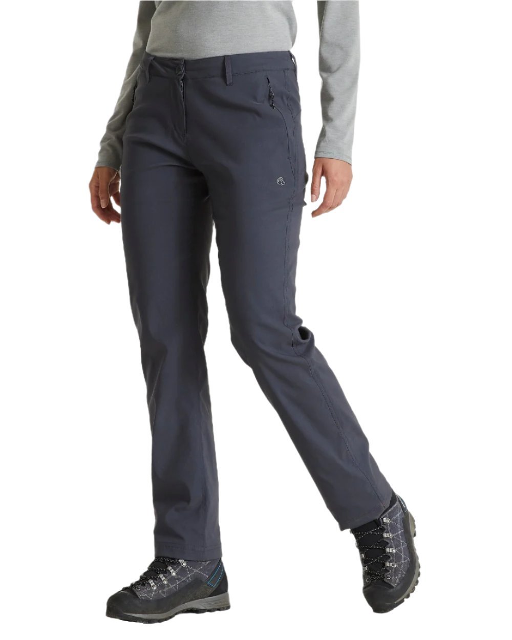 Graphite Coloured Craghoppers Womens Kiwi Pro II Winter Lined Trousers On A White Background