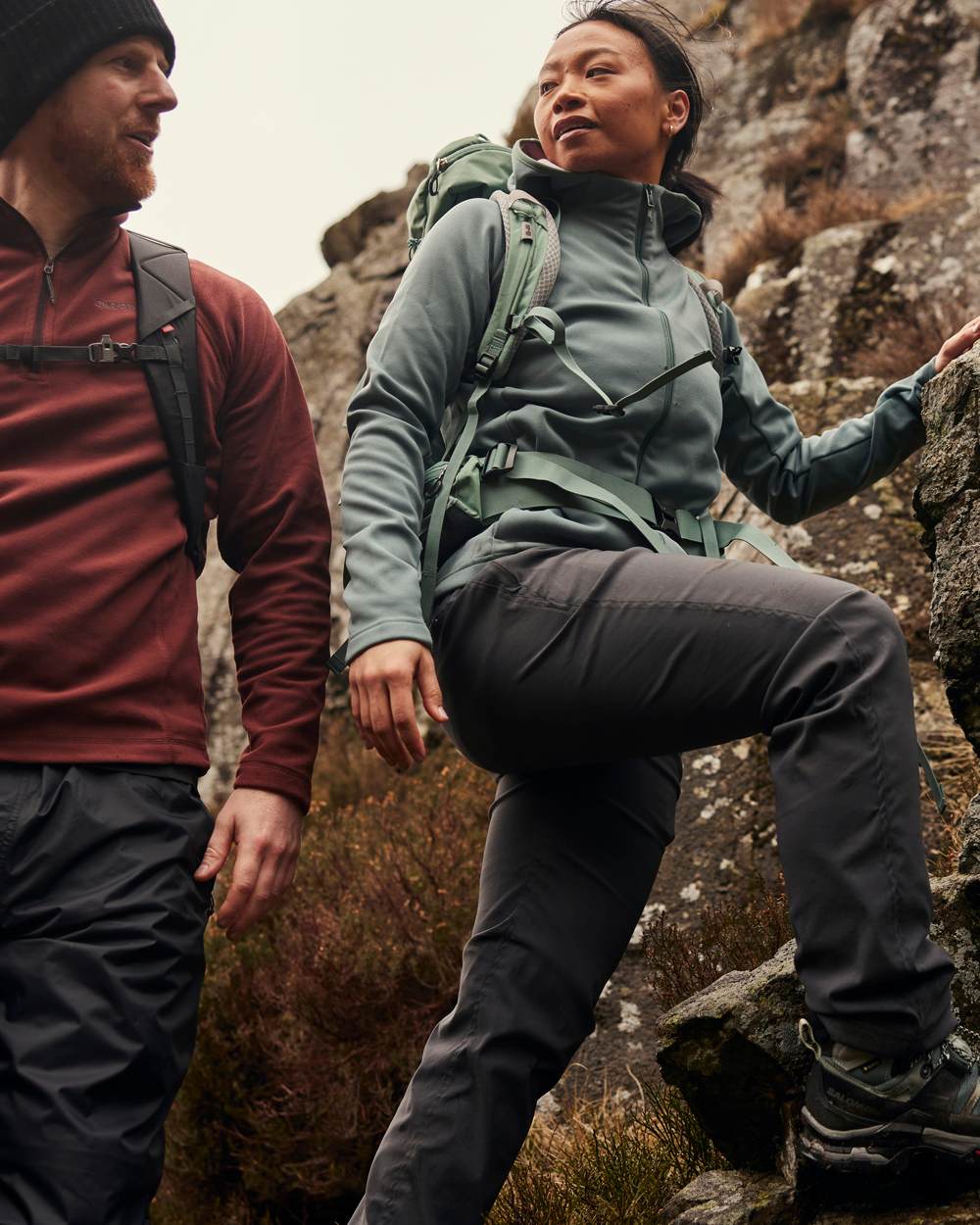 Graphite Coloured Craghoppers Womens Kiwi Pro II Winter Lined Trousers On A Hill Background