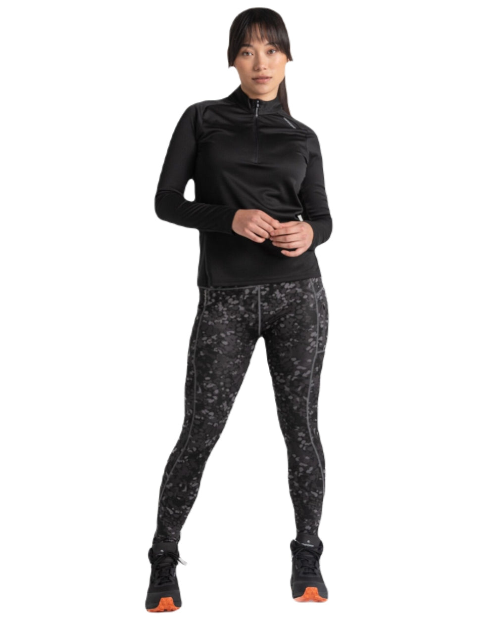 Tonal Grey Print Coloured Craghoppers Womens Kiwi Pro Leggings On A White Background