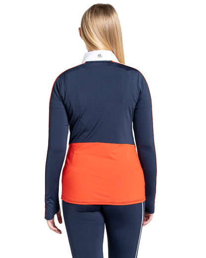 Blue Navy Coloured Craghoppers Womens NosiLife Marcella Long Sleeved Top On A White Background