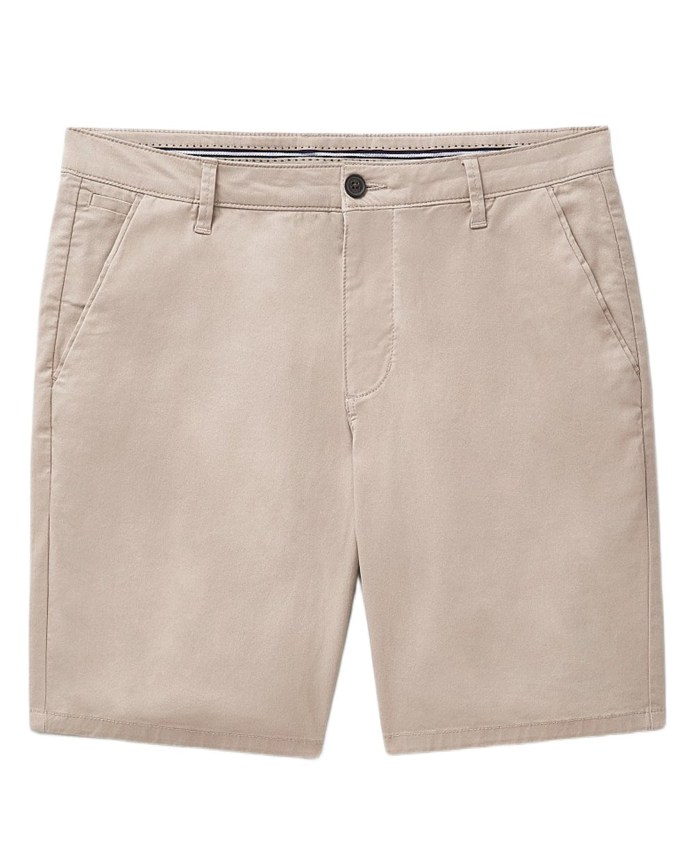 Heritage Stone Coloured Crew Clothing Mens Bermuda Chino Stretch Shortson White Background
