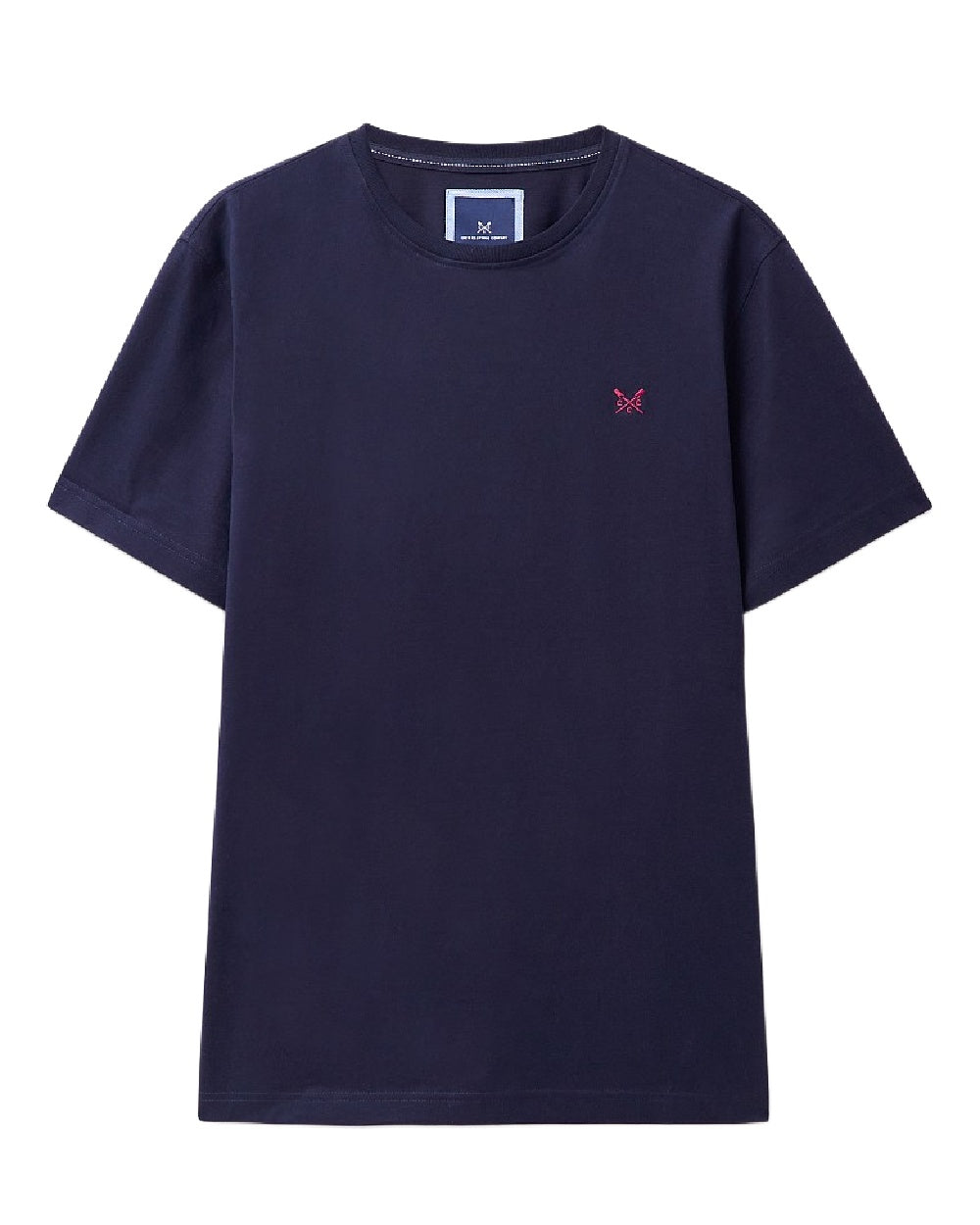Heritage Dark Navy Coloured Crew Clothing Mens Classic T-Shirt on White Background