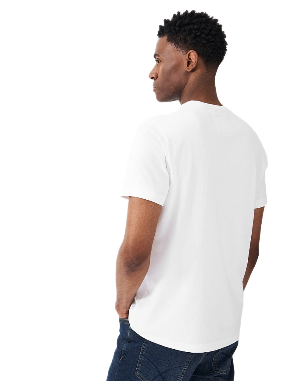 Heritage White Coloured Crew Clothing Mens Classic T-Shirt on White Background