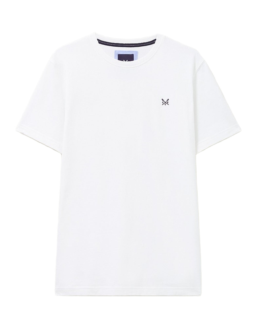 Heritage White Coloured Crew Clothing Mens Classic T-Shirt on White Background