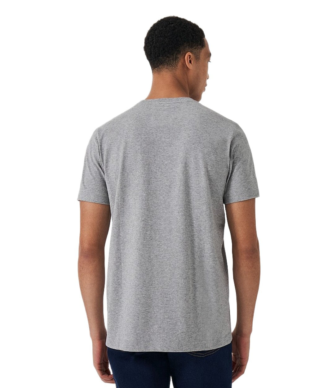 Grey Marl Coloured Crew Clothing Mens Classic T-Shirt on White Background