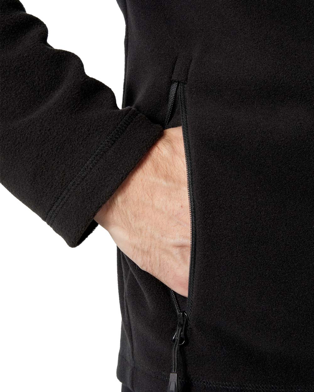 Black coloured Helly Hansen Fleece Jacket on White background
