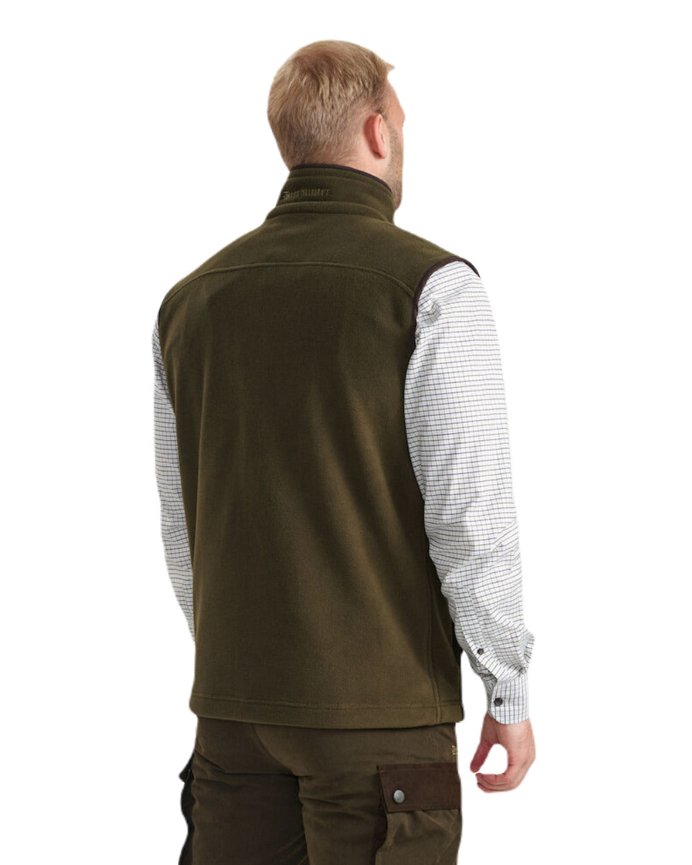 Tarmac Green Coloured Deerhunter Eagle Fleece Waistcoat On A White Background