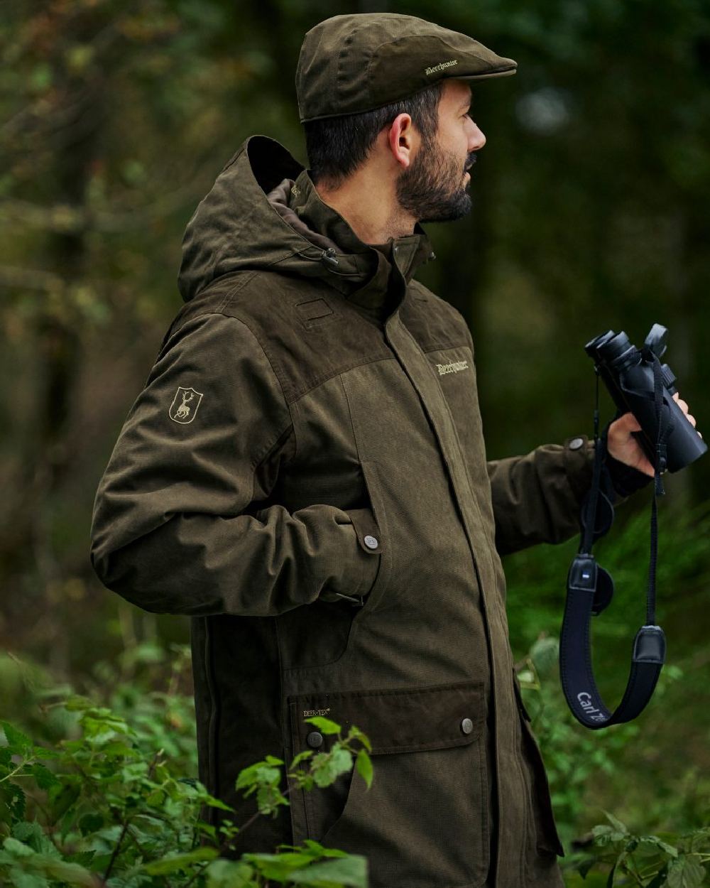 Tarmac Green Coloured Deerhunter Eagle Jacket On A Forest Background