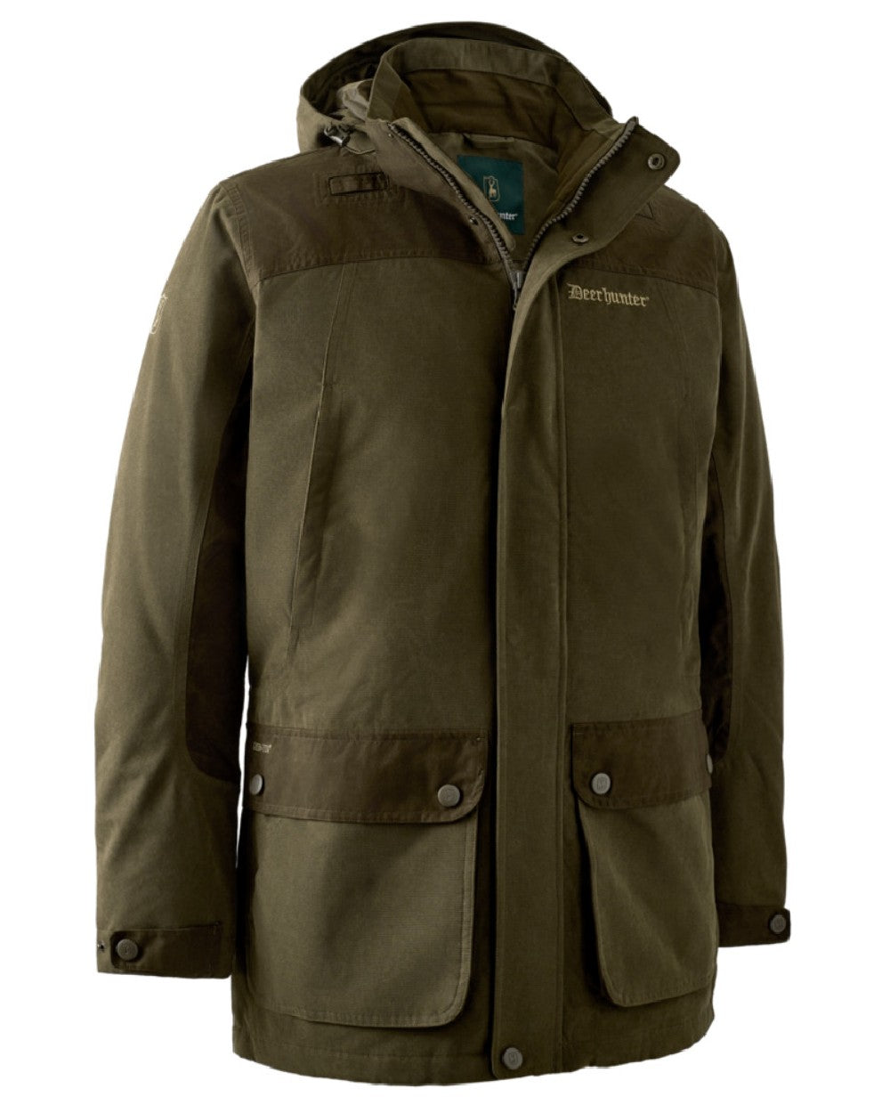 Tarmac Green Coloured Deerhunter Eagle Jacket On A White Background