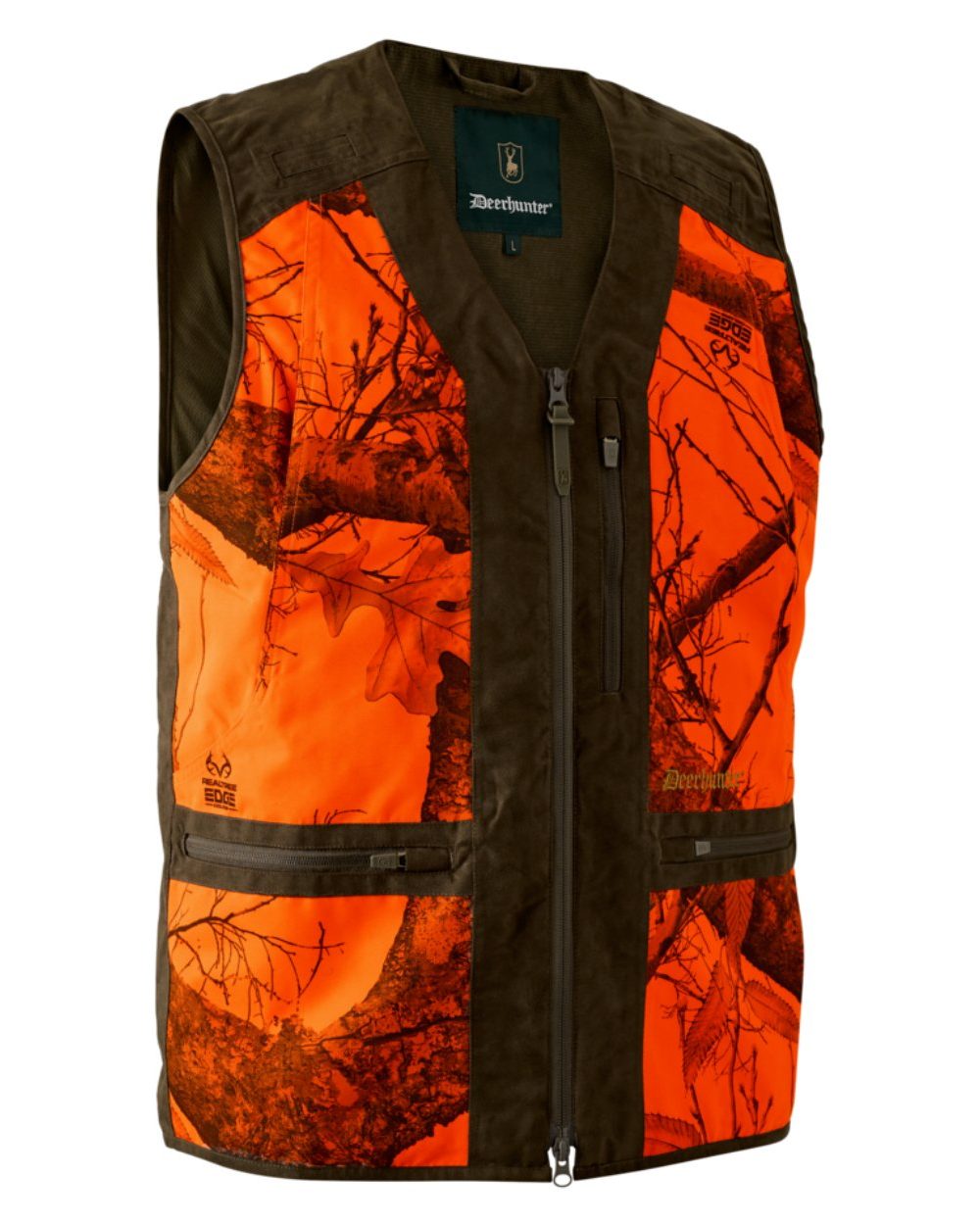 Realtree Edge Orange Coloured Deerhunter Eagle Waistcoat on white background