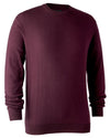 Burgundy Coloured Deerhunter Kingston Knit O-Neck Jumper | Clearance Colours On A White Background #colour_burgundy