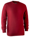 Red Coloured Deerhunter Kingston Knit O-Neck Jumper | Clearance Colours On A White Background #colour_red