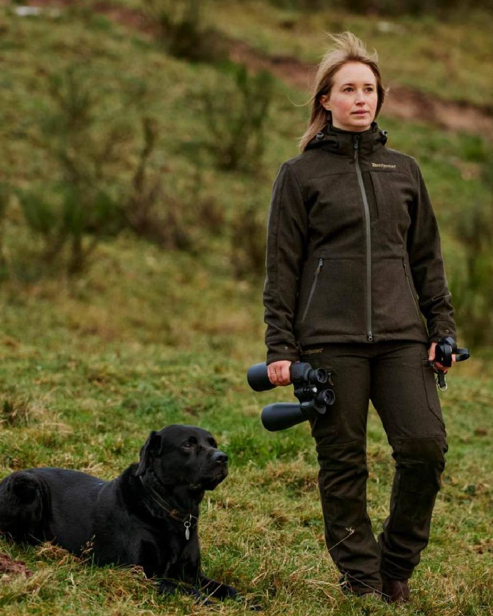 Loden Wood Deerhunter Lady Tatra Trousers on grassy background
