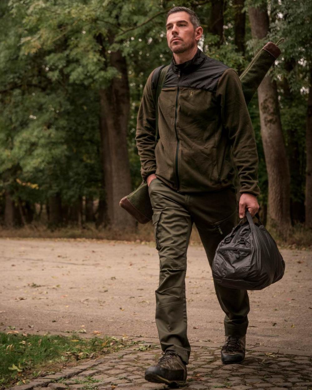 Chestnut Brown coloured Deerhunter Northward Fleece Jacket on Forest background