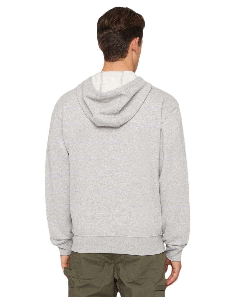 Heather Grey Coloured Dickies Mens Everyday Full Zip Fleece Hoodie on White Background