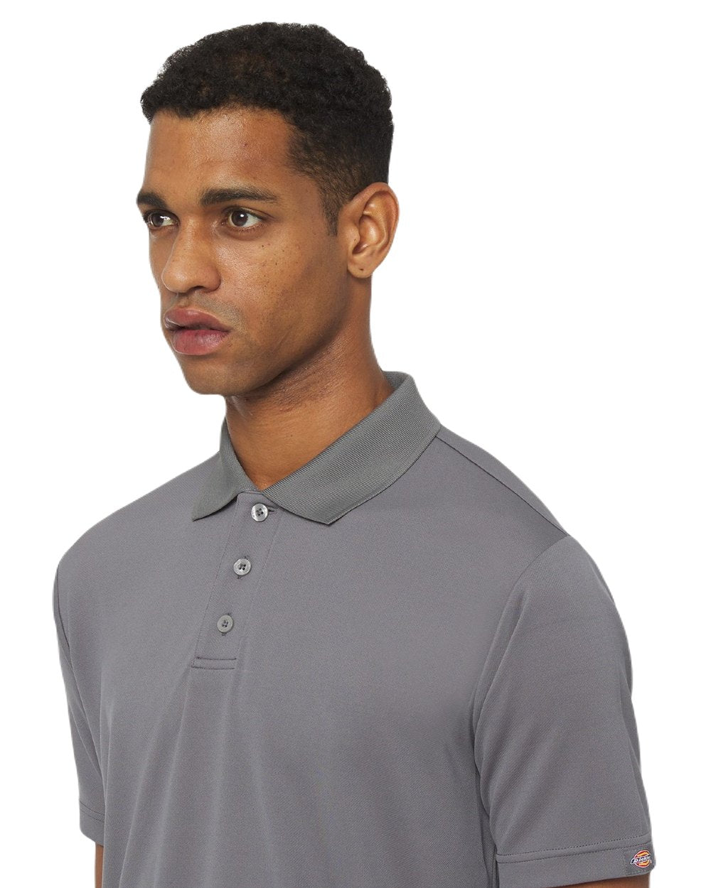 Grey Coloured Dickies Mens Everyday Polo Shirt on White Background