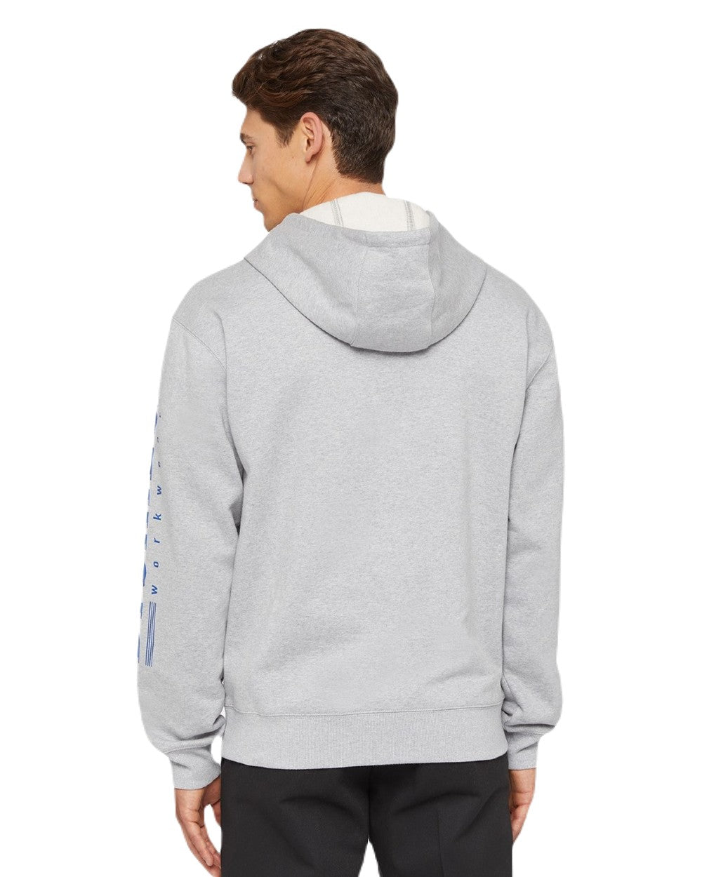 Heather Grey Coloured Dickies Mens Water Repellent Workwear Graphic Hoodie on White Background