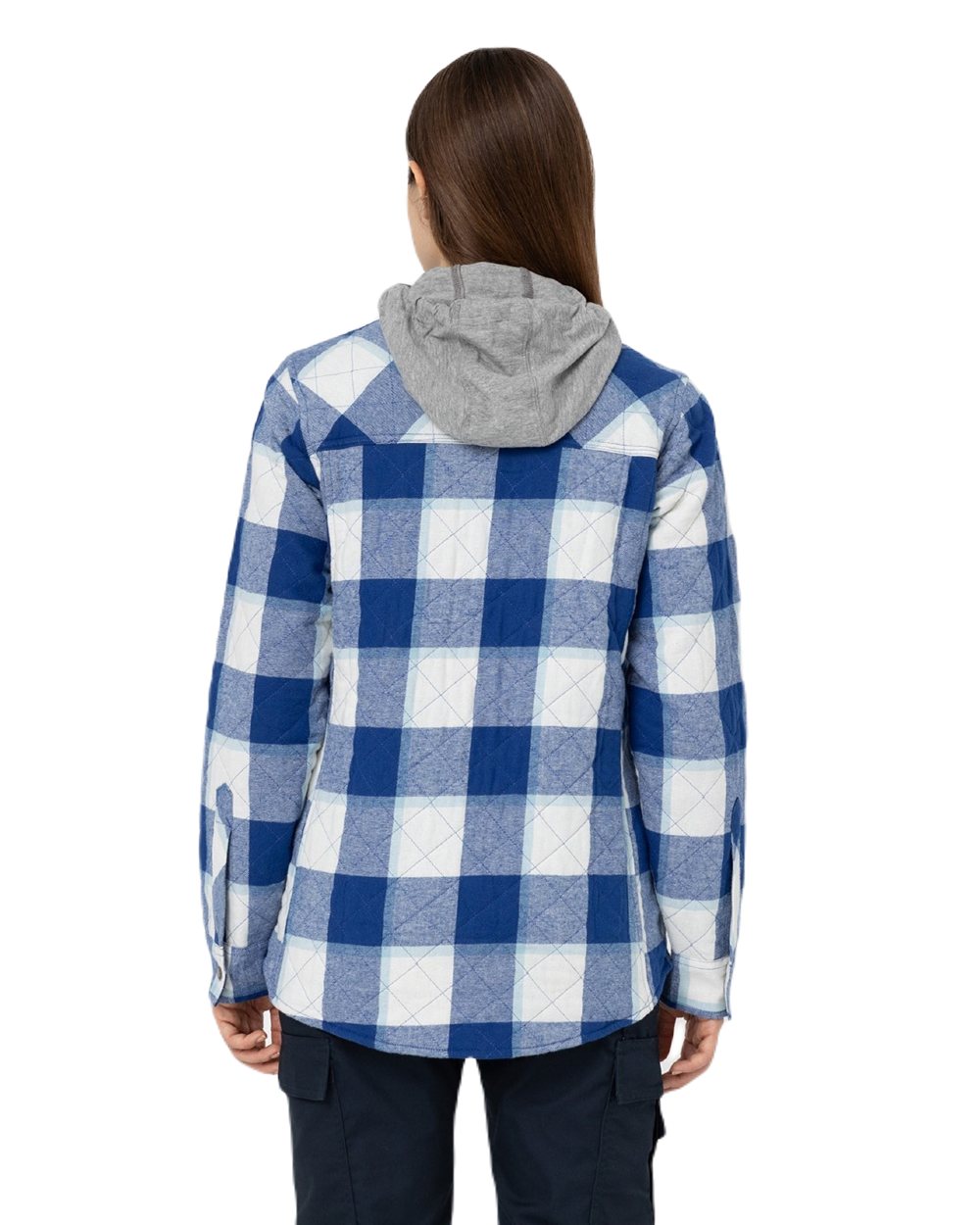Surf Blue Coloured Dickies Womens Flannel Shirt Jacket on White Background