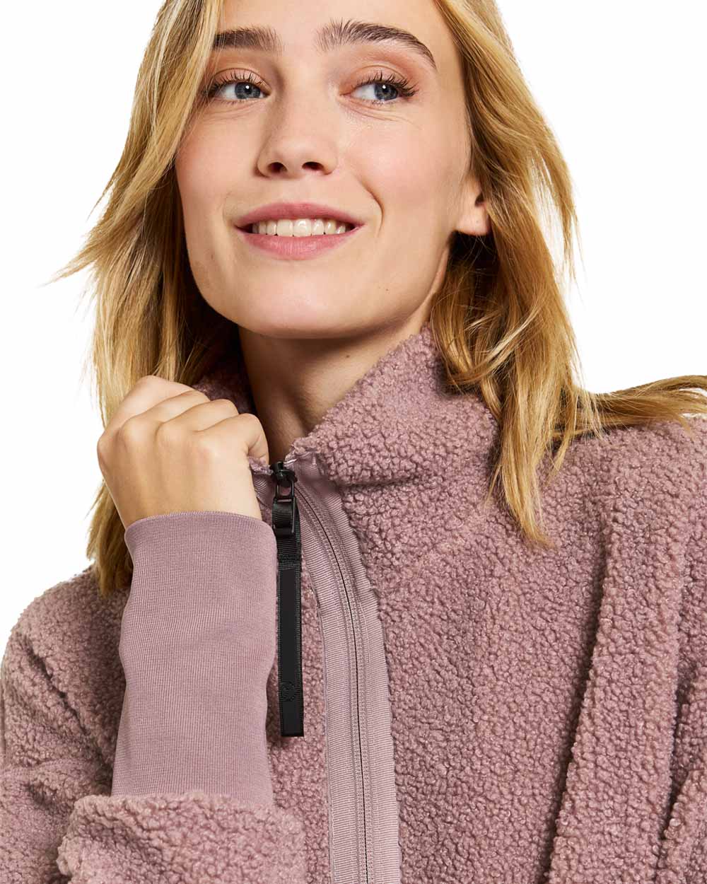 Faded Wine coloured Didriksons Full-Zip Fleece Jacket on White background