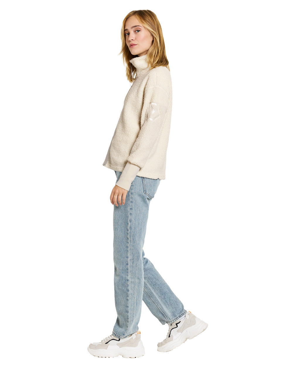 White coloured Didriksons Full-Zip Fleece Jacket on White background