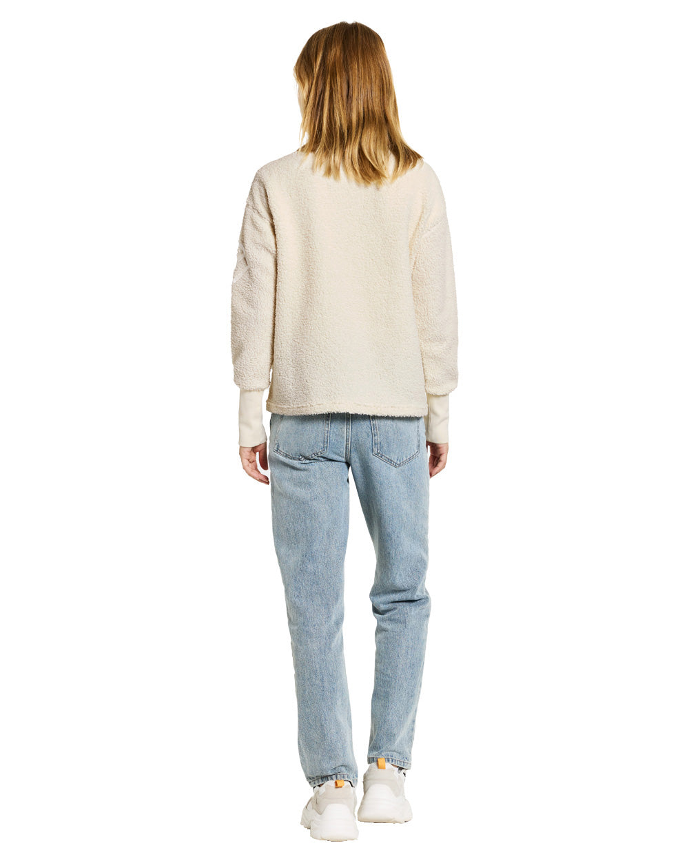 White coloured Didriksons Full-Zip Fleece Jacket on White background
