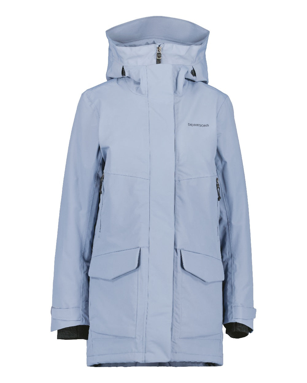 Glacial Blue Coloured Didriksons Frida Womens Parka 7 On A White Background