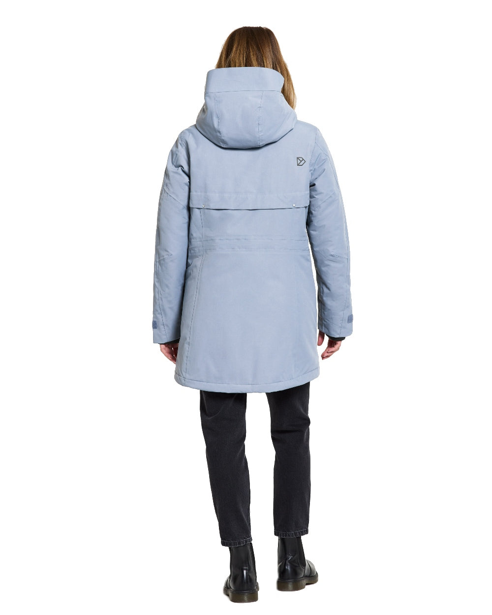 Glacial Blue Coloured Didriksons Frida Womens Parka 7 On A White Background