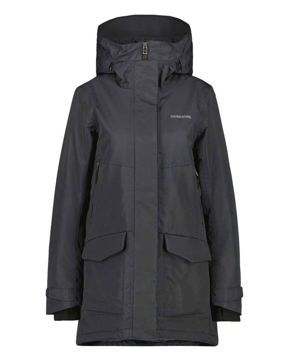 Dark Night Blue Coloured Didriksons Frida Womens Parka 7 On A White Background