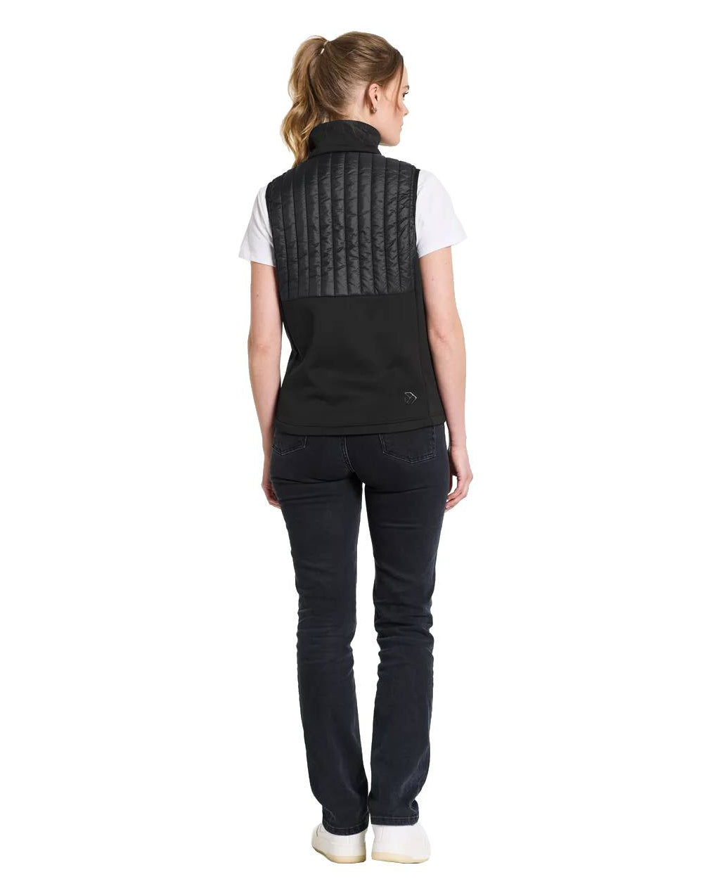 Black Coloured Didriksons Annema Womens Vest On A White Background 