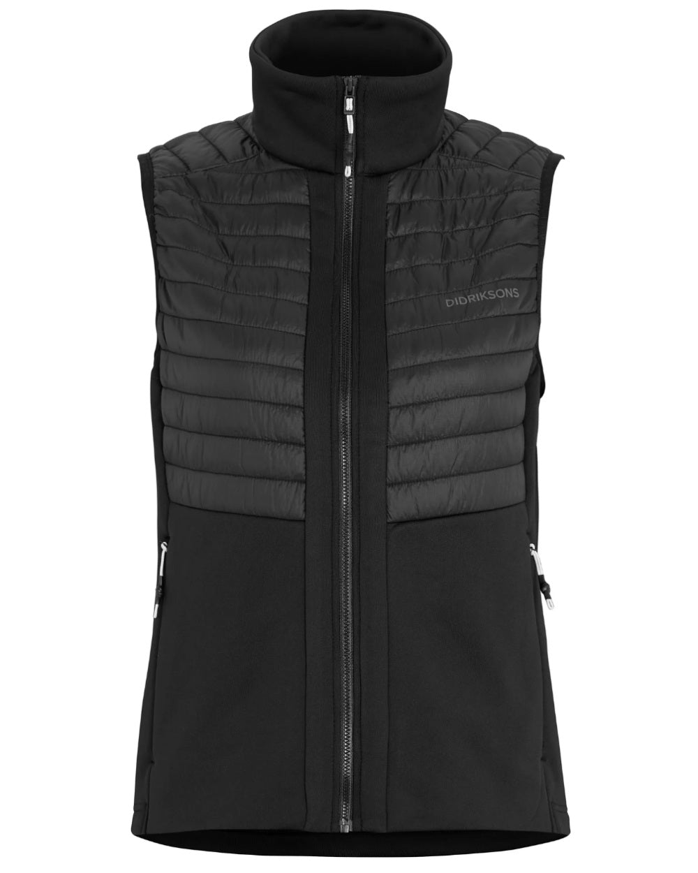 Black Coloured Didriksons Annema Womens Vest On A White Background 