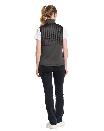Coal Black Coloured Didriksons Annema Womens Vest On A White Background 