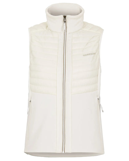 Shell White Coloured Didriksons Annema Womens Vest On A White Background 