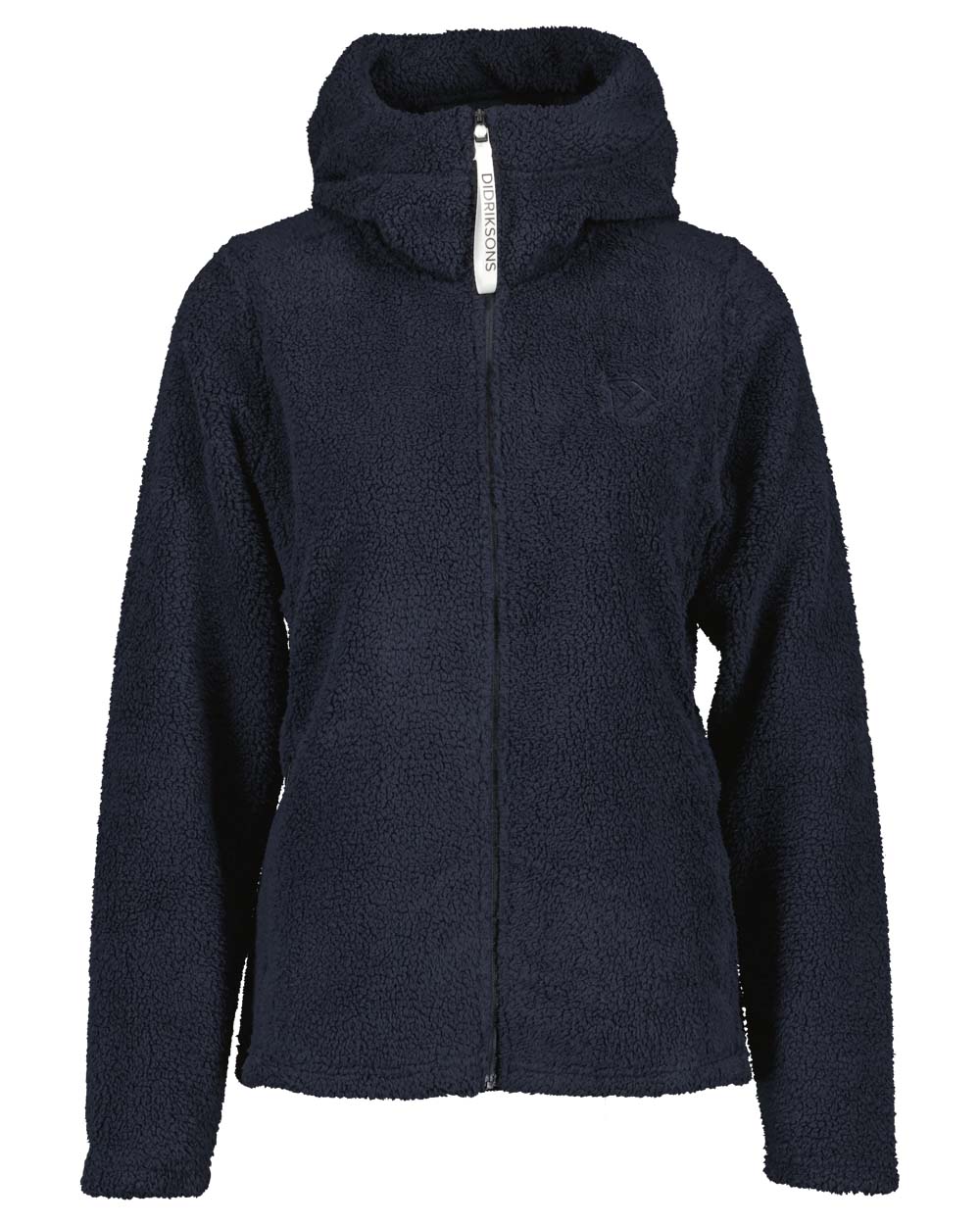 Dark Night Blue coloured Didriksons Anniken Womens Full Zip Fleece on White background