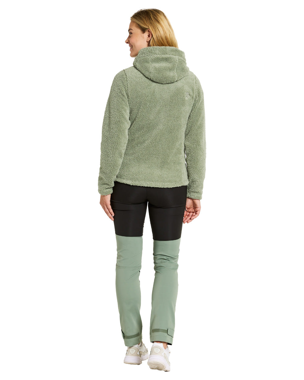 Light Moss coloured Didriksons Anniken Womens Full Zip Fleece on White background