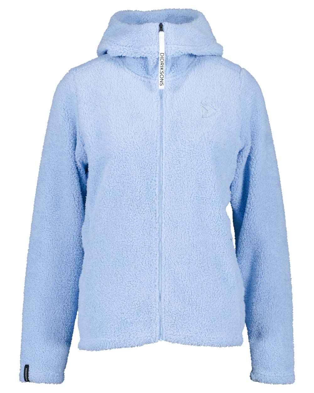 Sea Blue coloured Didriksons Anniken Womens Full Zip Fleece on White background