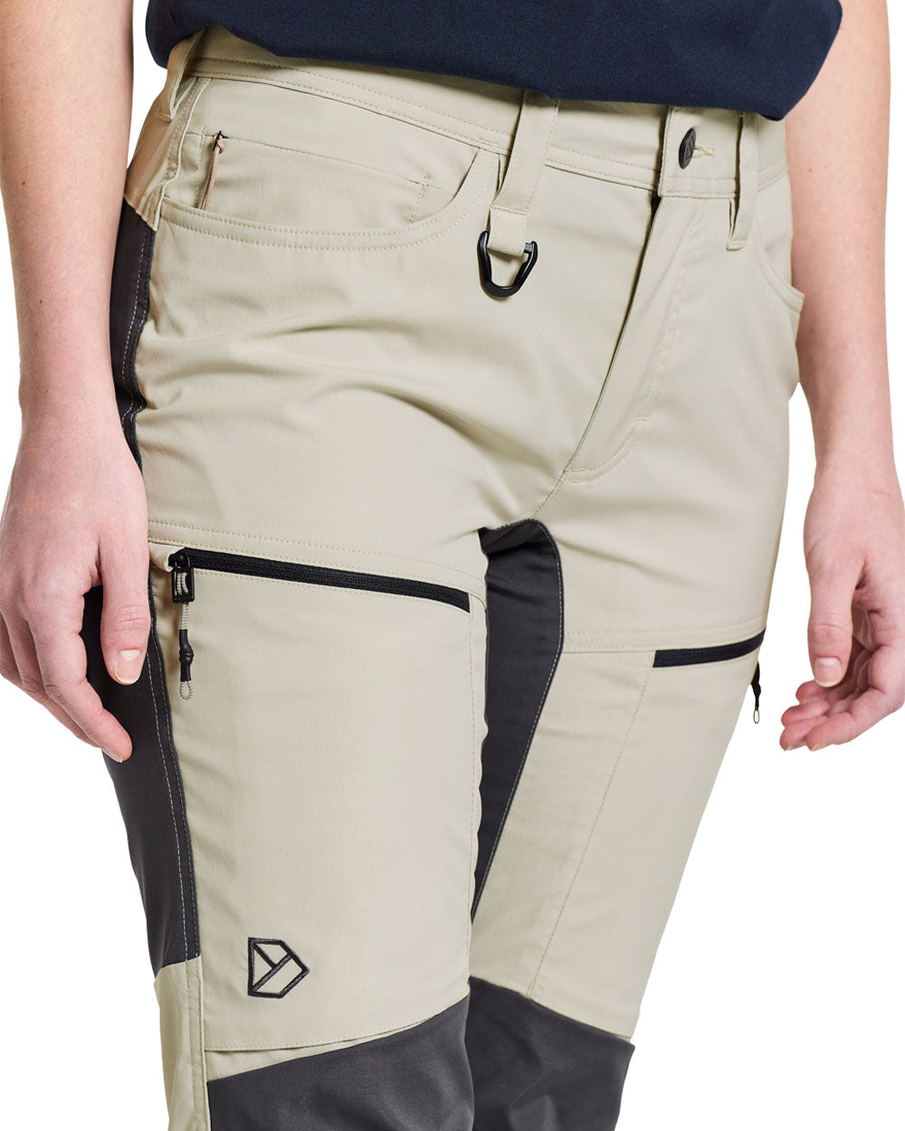 Light Beige coloured Didriksons Womens Pants on White background