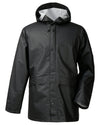Black Coloured Didriksons Avon Waterproof Jacket On A White Background #colour_black