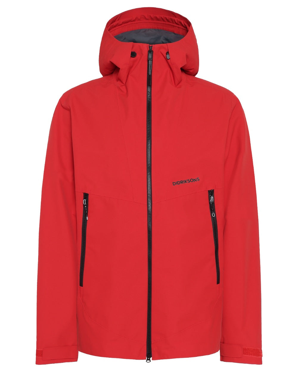 Pomme Red Coloured Didriksons Basil Unisex Waterproof Jacket 4 on White Background