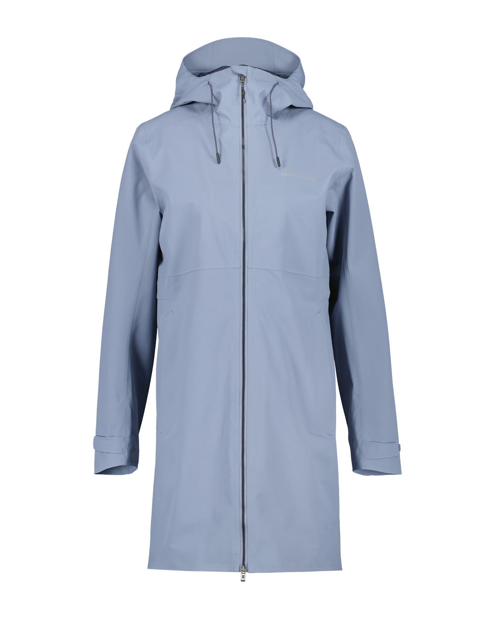 Glacial Blue coloured Didriksons Bea Womens Parka on White background 