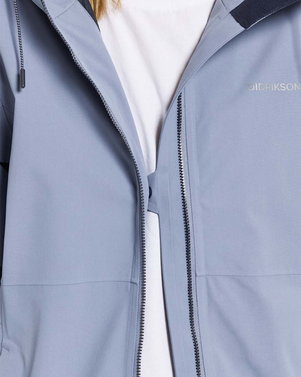 Glacial Blue coloured Didriksons Bea Womens Parka on White background