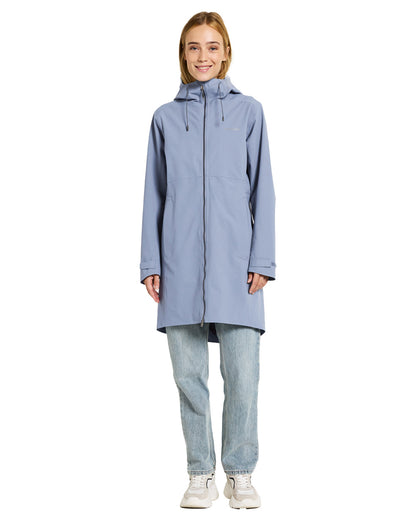Glacial Blue coloured Didriksons Bea Womens Parka on White background 