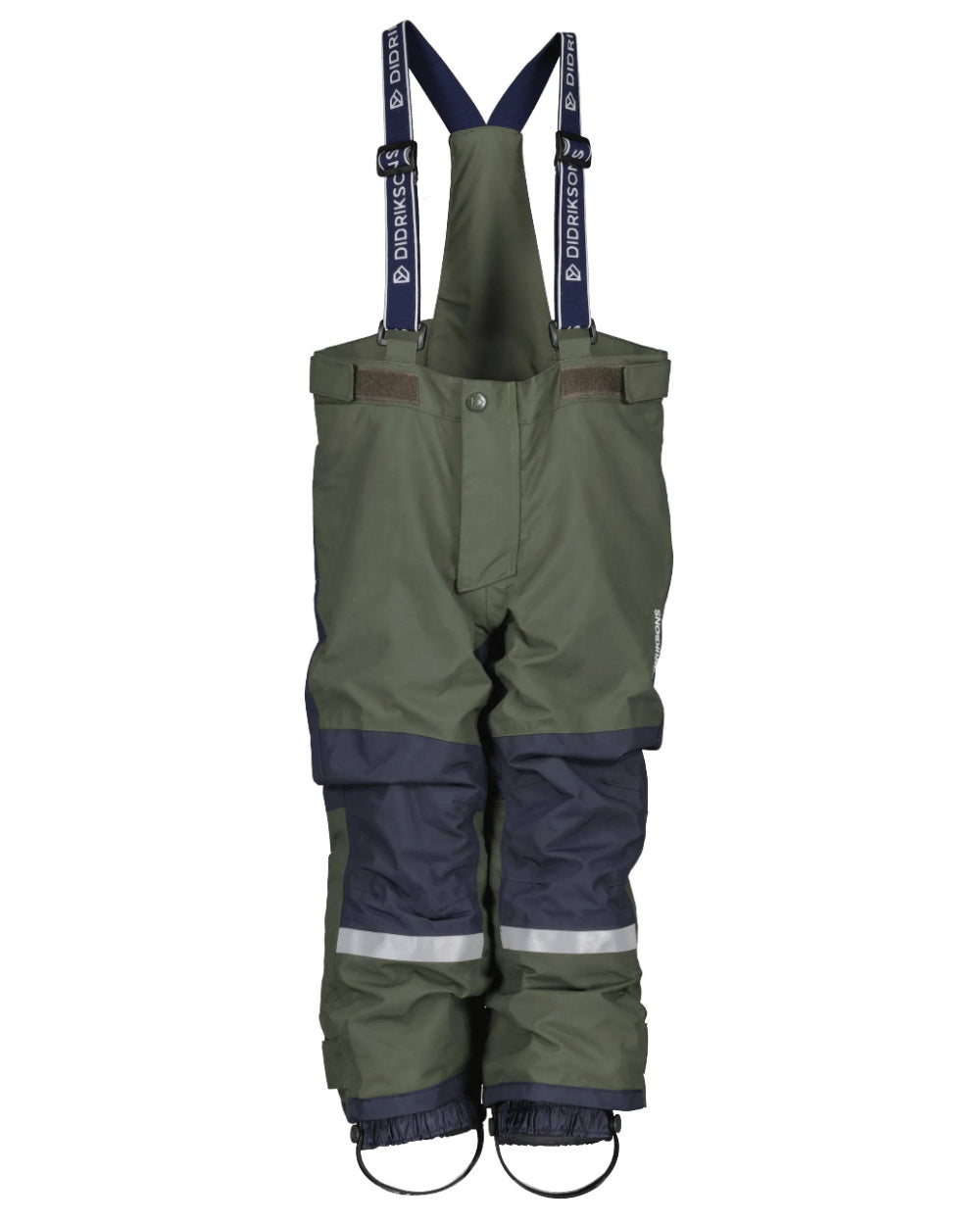 Deep Green Coloured Didriksons Bjornen Childrens Pants On A White Background