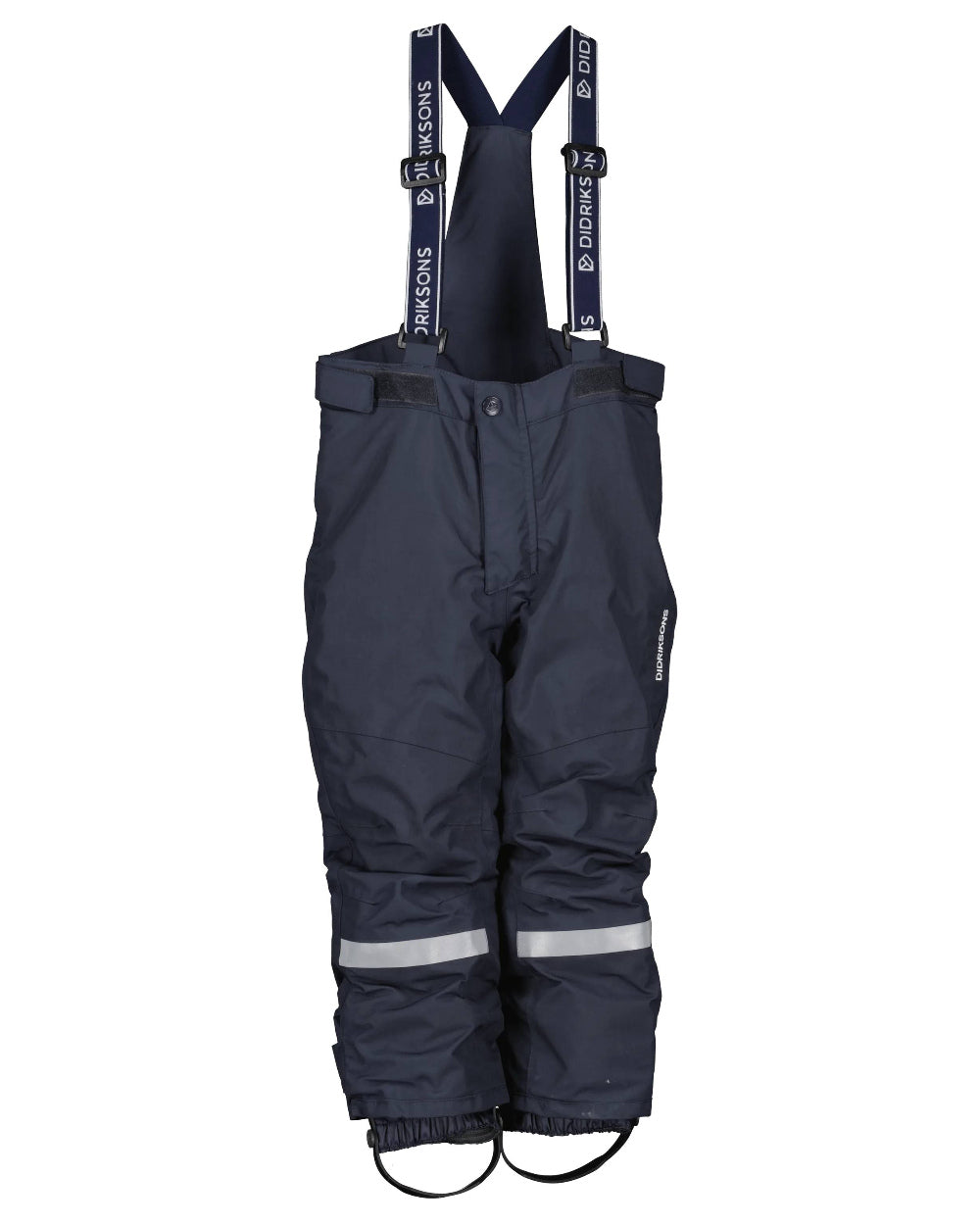 Navy Coloured Didriksons Bjornen Childrens Pants On A White Background 